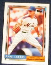 1992 Topps Debut Doug Simons #163 Mets