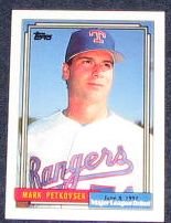 1992 Topps Debut Mark Petkovsek #138 Rangers