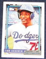 1992 Topps Debut Tom Goodwin #65 Dodgers