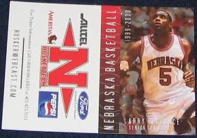 99-00 Nebraska Basketball Pocket Sked.Larry Florence