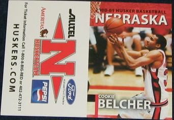 00-01 Nebraska Basketball Pocket Sked. Cookie Belcher