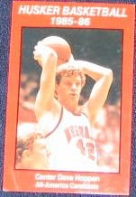 85-86 Nebraska Basketball Pocket Schedule Dave Hoppen