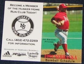 99 Nebraska Baseball Pocket Schedule Jay Sirianni