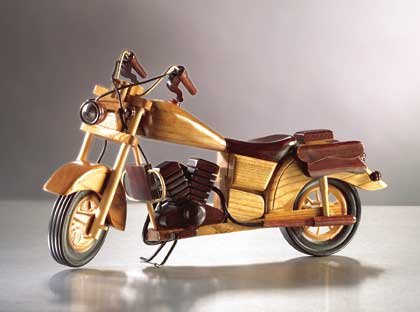 Carved Wooden Motorcycle