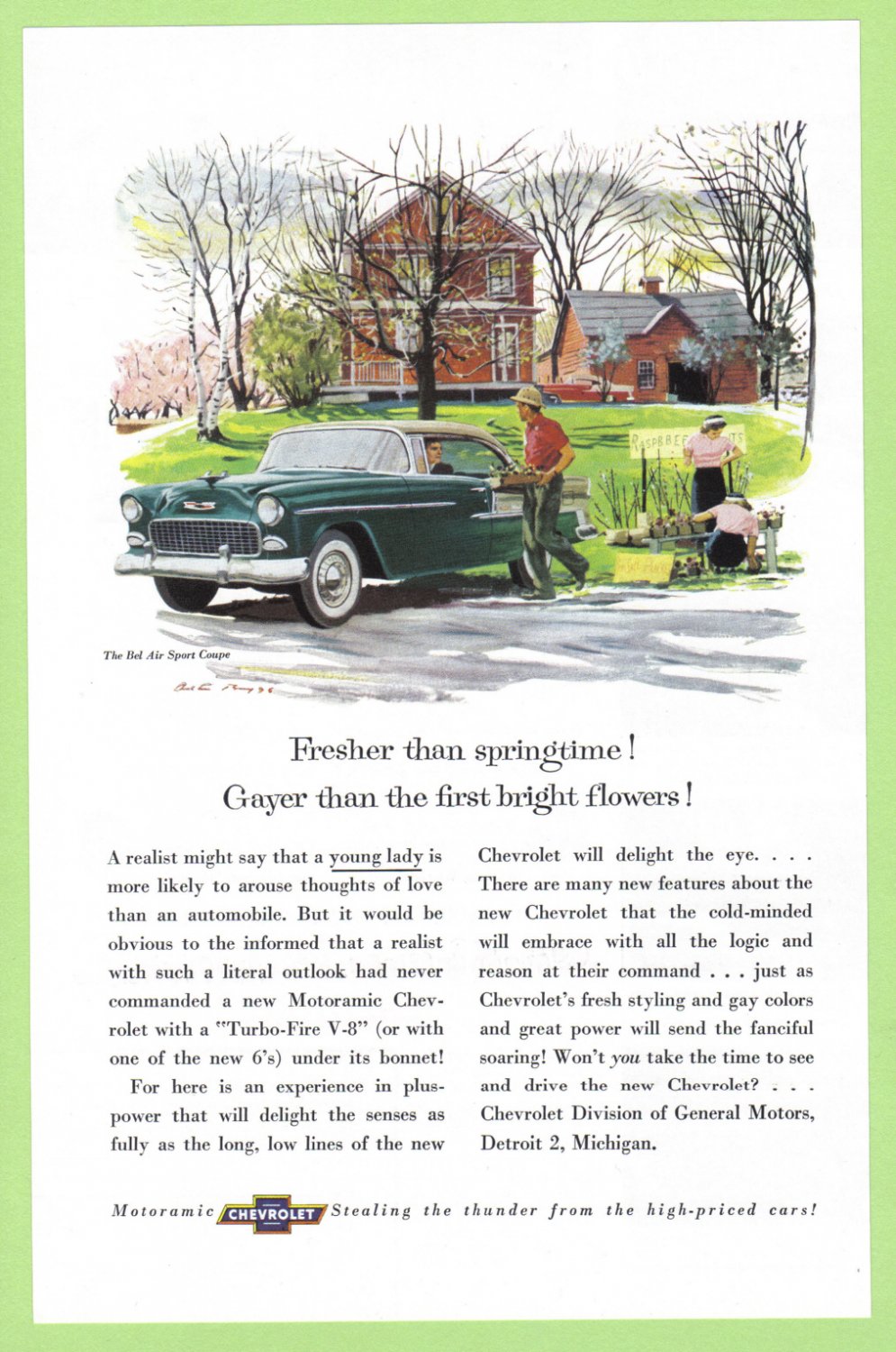 1955 CHEVROLET Vintage Auto Print Ad