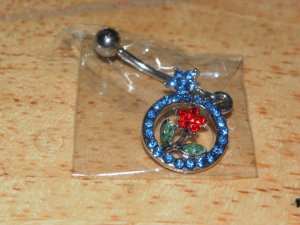 Blue Circle Flower Dangle 217