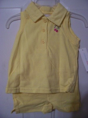 Girls Yellow Summer Short Outfit Size 12 months