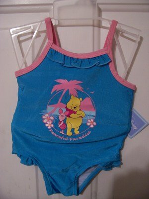 Girls Pooh and Piglet Bathing Suit Size 12 months
