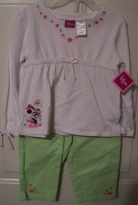 Girls Disney Kids Minnie Mouse Capri Outfit Size 4T