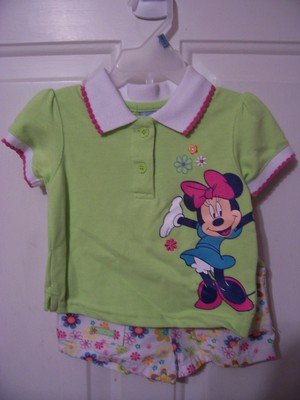Girls Disney Baby Short Outfit Minnie Mouse Size 12 months