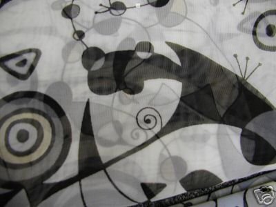 Abstract Design Scarf White and Black