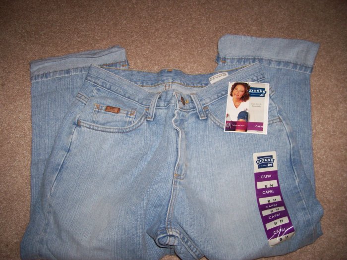 BRAND NEW Size 6 M Lee Rider Jeans Capri Cabana Blast