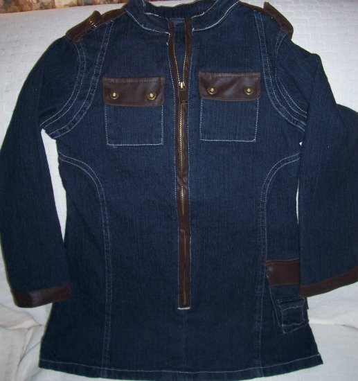 Girls Denim and Leather Dress, New, Size 4/5