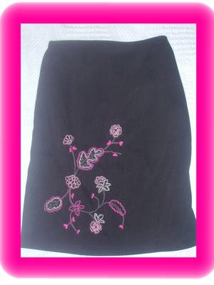 Misses California Concepts Black Embroidered Skirt Size Medium