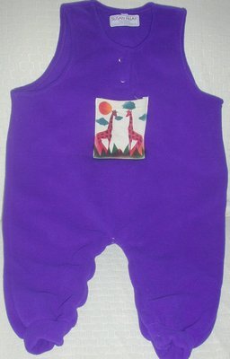 Toddler Girl's Fleece Overalls Size 18 mon Purple with Giraffe