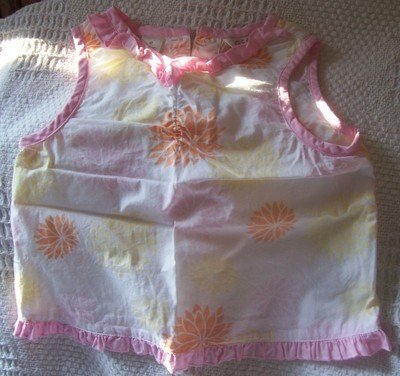 FREE SHIPPING!! Girls Gently used Tank top White with flowers and pink