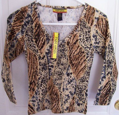 FREE SHIPPING!! Juniors Safari Animal Print Shirt Size Small