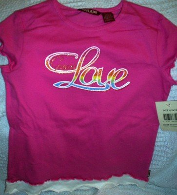 FREE SHIPPING!! Jeans Guess Love Tshirt, Pink, Size Large