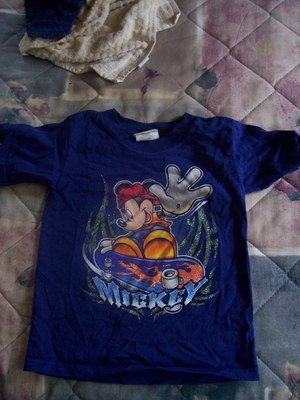 FREE SHIPPING DISNEY STORE Skateboarding Mickey Mouse Tshirt Blue size XX small
