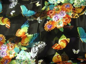 Pretty Butterfly and Flower Scarf