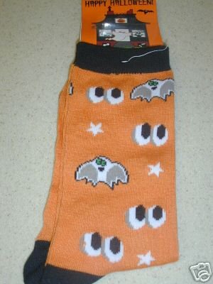 FREE SHIP BRAND NEW Halloween Socks Spooky eyes and bats