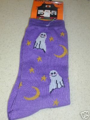 FREE SHIP BRAND NEW Halloween Socks Purple Ghost