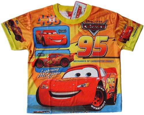 DISNEY CARS YELLOW T-SHIRT OFFICIAL Age 5-6 M