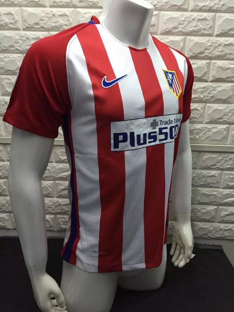 16/17 Atletico Madrid Home Soccer Jersey Shirt Football Sport Tee