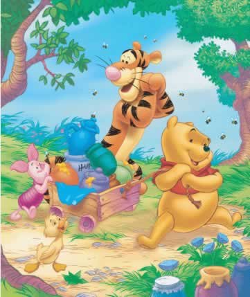 Winnie The Pooh " A Sweet Summer Day" Fleece Blanket
