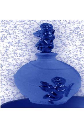 Cobalt Blue Glass Perfume Bottle With Angel Topper