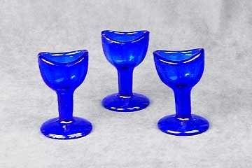 Set of 3 Cobalt Blue Eye Cups