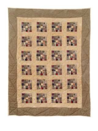 Vintage Style Tea Stained Quilt