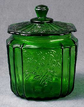 Green May Fair Style Open Rose Cookie Jar