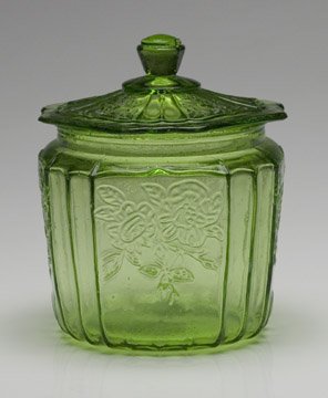 Light Green May Fair Style Open Roase Cookie Jar