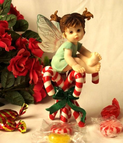 My Little Kitchen Fairires " Kitchen Fairy Candy Cane Fairy" Figurine