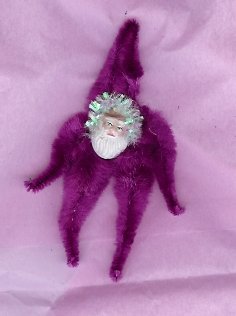 Chenille Santa Purple 3.5 inch clay face