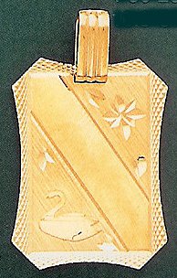 14 K Gold Diamond cut engravable slate - text