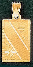 14 K Gold diamond cut engraveable slate - Text only