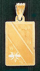 14 K Gold diamond cut engraveable slate - Text only