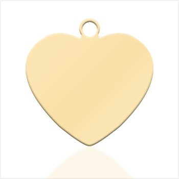Small heart pendant - Gold plated - Picture or Text