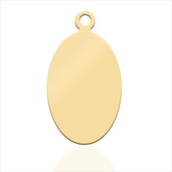 Oval pendant - Gold Plated Nickel - Great for Pictures