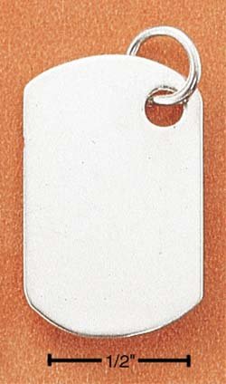 SS SHORT RECTANGULAR ENGRAVABLE DOG TAG CHARM Picture or Text
