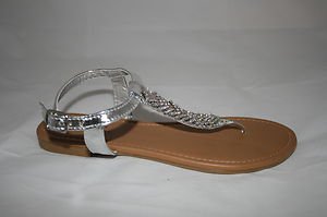 silver thong heeled sandals