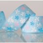 1 Yard of 1" Butterfly Ribbon, Blue, Garden, Flower, Scrapbooks, Hair Bows, R81