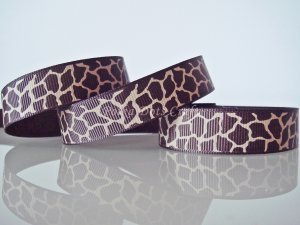 1 Yard 5/8" Brown & Tan Giraffe Grosgrain Ribbons, Zoo, Jungle Safari Wild Animal,Gift, R63