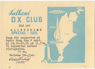 1950s Special QSL transmission Falkens DX-club - Sweden