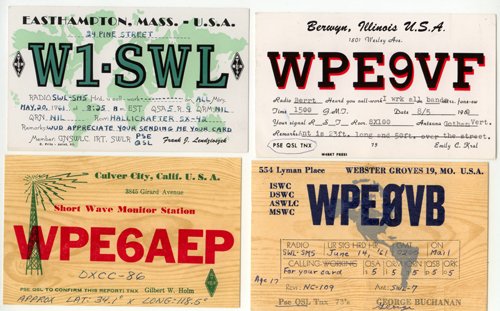 4 SWL-QSL cards from USA -1960s - Sweden Shop