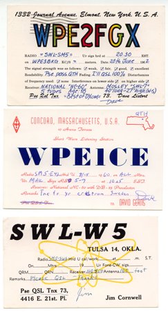 3 SWL-QSL cards from USA -1960s - Sweden Shop