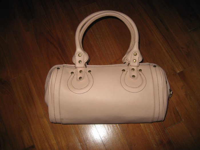 Beige pink formal handbag