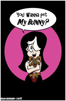 Marr - "You Wanna Pet My Bunny?" - 11.25" x 17.3" Mini Poster